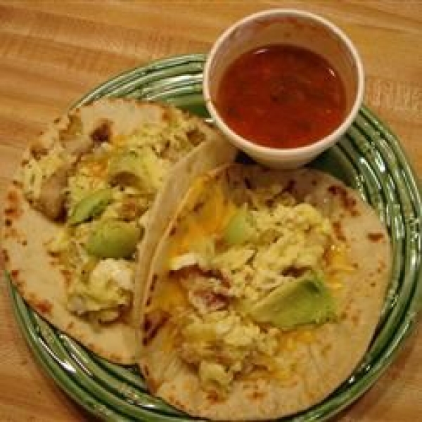 Bacon, Potato, and Egg Taco Ole