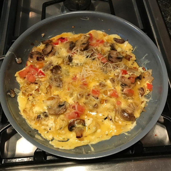 Onion and Mushroom Scrambled Eggs