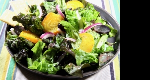 Red Leaf Lettuce Salad with Golden Beets and Grapes