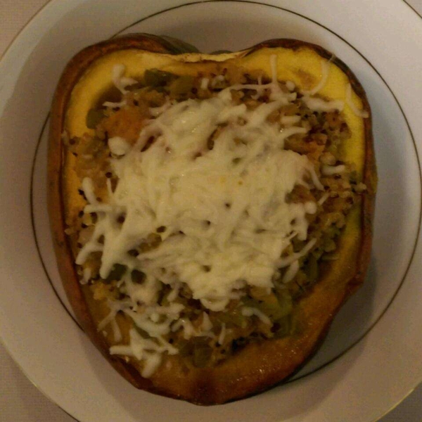 Gingery Quinoa-Stuffed Acorn Squash