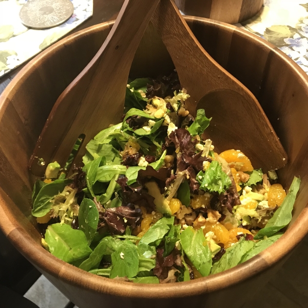 Cranberry, Glazed Walnut, Orange, Avocado, and Blue Cheese Salad