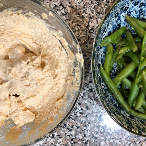 Green Beans with Tofu and Tahini Dressing