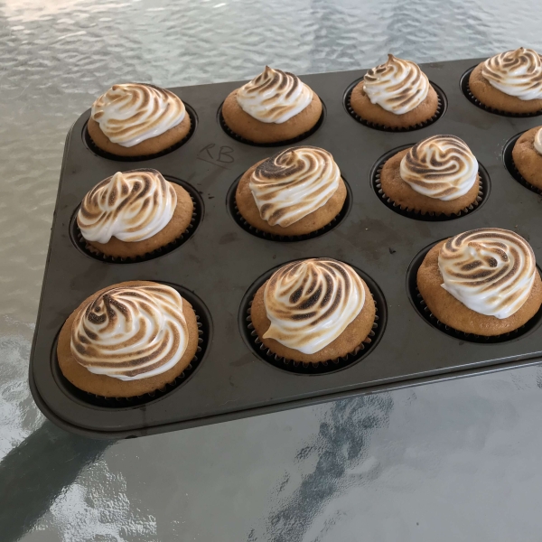 Sweet Potato Cupcakes with Toasted Marshmallow Frosting