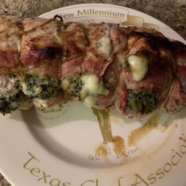 Pork Loin Stuffed with Spinach