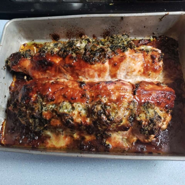 Pork Loin Stuffed with Spinach