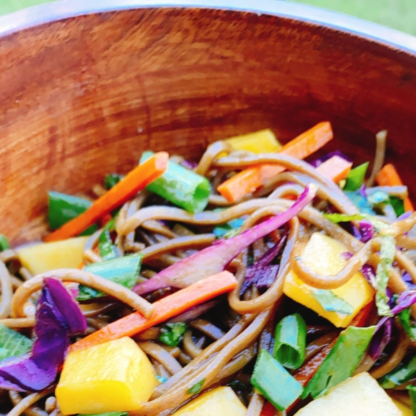 Cold Soba Noodles with Herbs and Mango