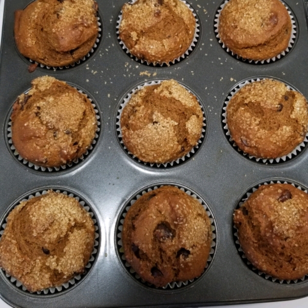 Pumpkin-Dark Chocolate Chip Muffins