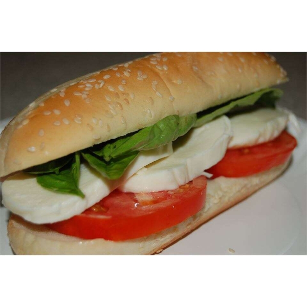 Basil, Tomato and Mozzarella Sandwich