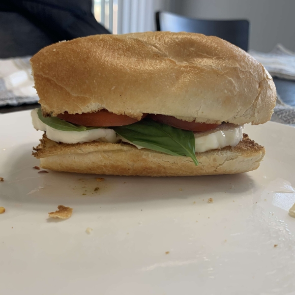 Basil, Tomato and Mozzarella Sandwich