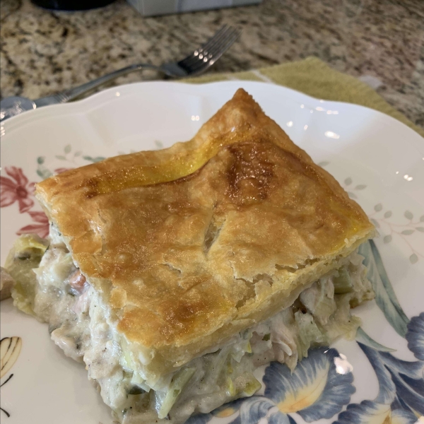 Puff Pastry Chicken and Leek Casserole