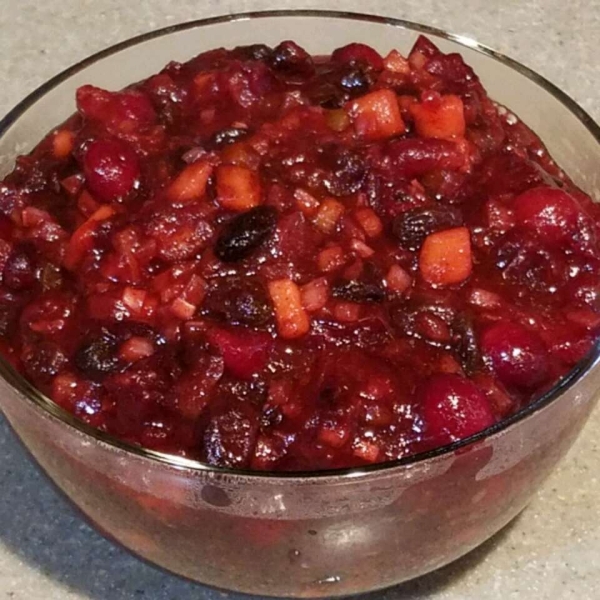 Cranberry, Apple, and Fresh Ginger Chutney