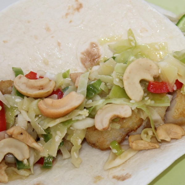 Asian Fish Tacos with Sesame-Ginger Slaw