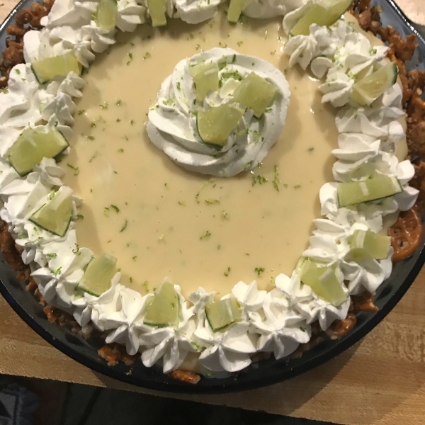 Key Lime and Pretzel Pie