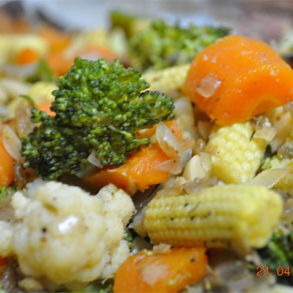 Browned Butter Vegetables with Almonds