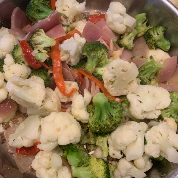 Browned Butter Vegetables with Almonds