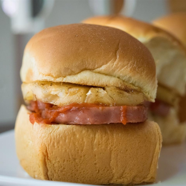 Spicy Teriyaki Spam® and Pineapple on a Hawaiian Roll