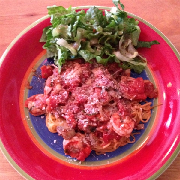 Shrimp Pasta with Tomato Basil Sauce