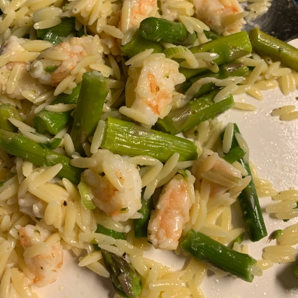 Orzo and Shrimp Salad with Asparagus