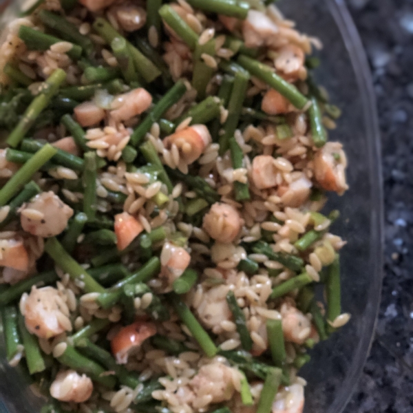 Orzo and Shrimp Salad with Asparagus