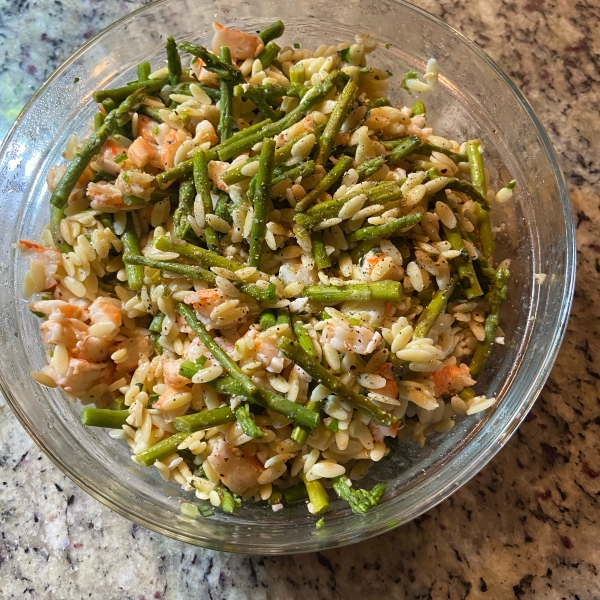 Orzo and Shrimp Salad with Asparagus