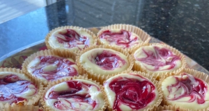 Key Lime Cheesecakes with Raspberry Swirls