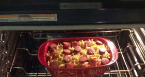 Spaetzle, Sauerkraut and Sausage Casserole