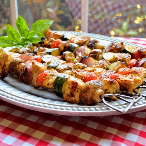 Grilled Pesto Chicken Kabobs