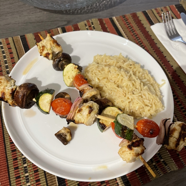 Grilled Pesto Chicken Kabobs