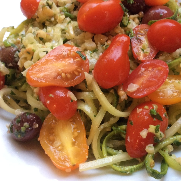 Quick Zucchini Noodles with Pesto