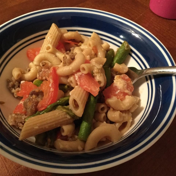 Sausage and Asparagus Spaghettini