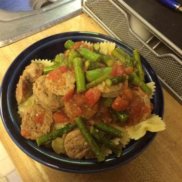 Sausage and Asparagus Spaghettini