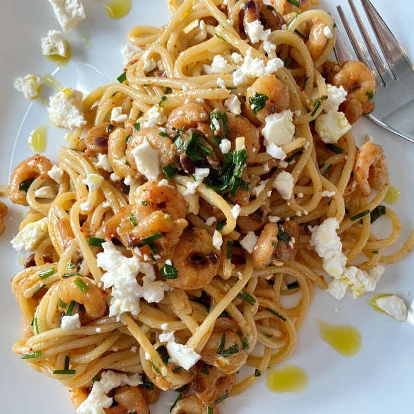 Shrimp, Feta, and Espelette Pepper Pasta