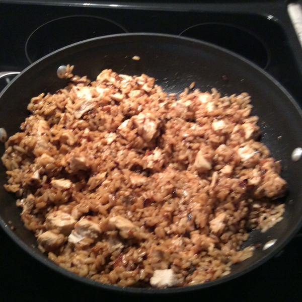 Roasted Chicken with Risotto and Caramelized Onions