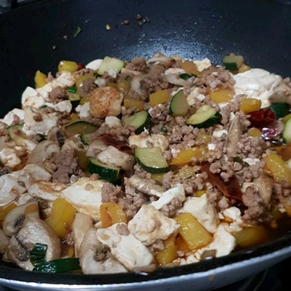 Tofu with Ground Pork Stir-Fry