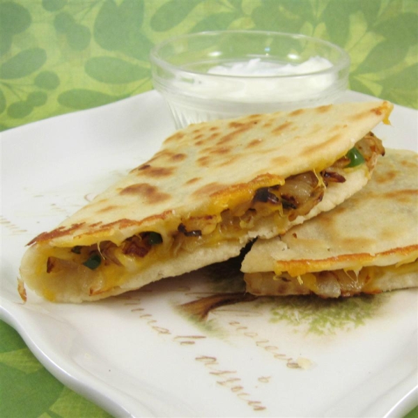 Caramelized Onion and Jalapeno Quesadillas