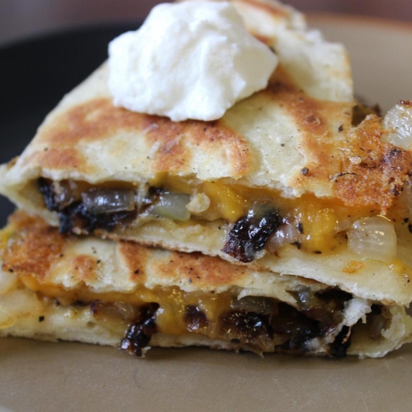 Caramelized Onion and Jalapeno Quesadillas