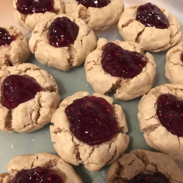 Peanut Butter and Jelly Thumbprint Cookies