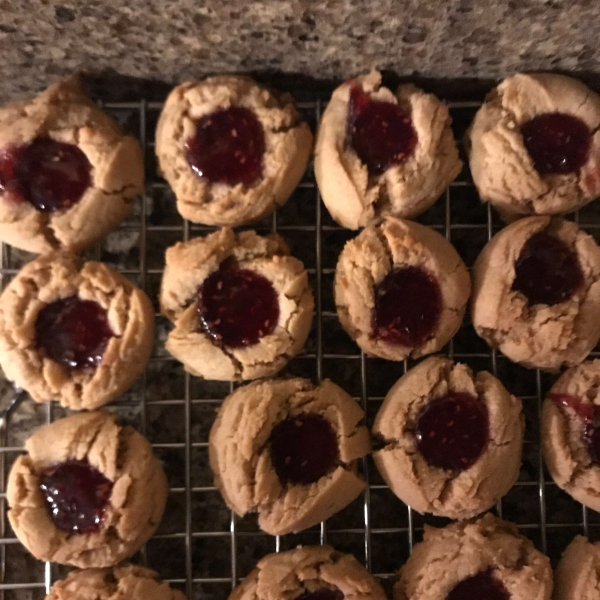 Peanut Butter and Jelly Thumbprint Cookies