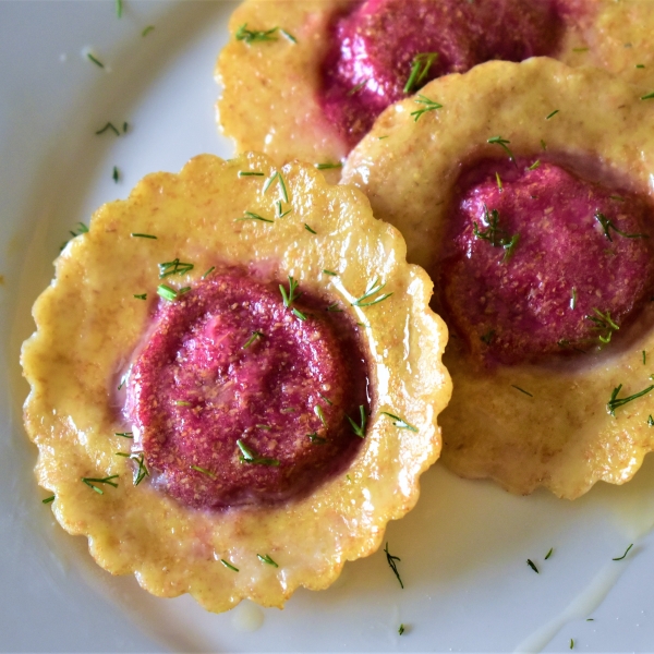 Beet and Goat Cheese Ravioli