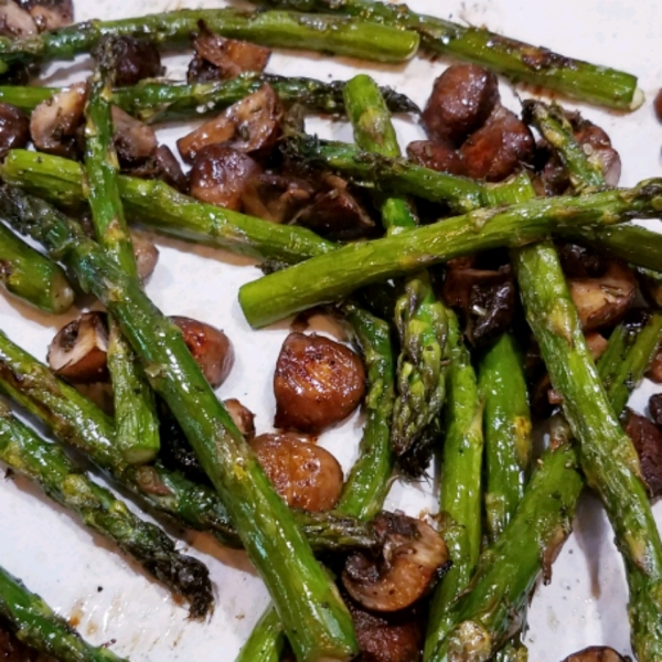 Roasted Asparagus and Mushrooms