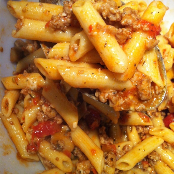 Gluten Free Penne with Spicy Italian Sausage Ragout