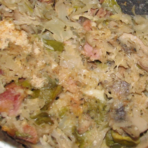 Ham and Brussels Sprout Bake