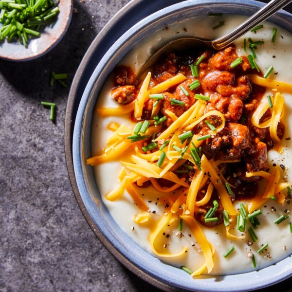 Chili-Topped Potato Soup