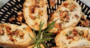 Rosemary and Goat Cheese Crostini with Walnuts and Honey
