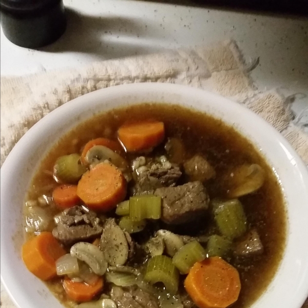 Beefy Mushroom Barley Soup