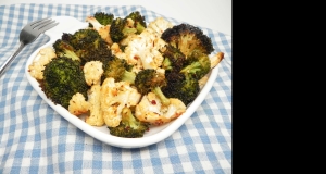 Lemon-Pepper Roasted Broccoli and Cauliflower
