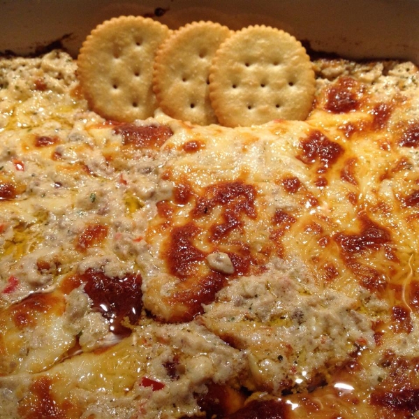 RITZ White Pizza Meatball Dip, created by Lombardi's Pizza