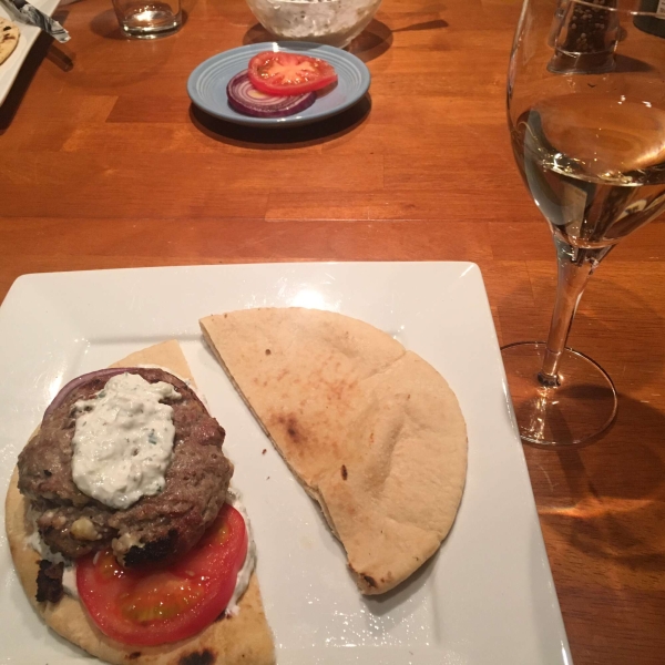 Greek Lamb Feta Burgers With Cucumber Sauce