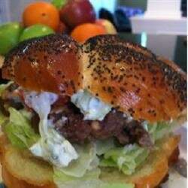 Greek Lamb Feta Burgers With Cucumber Sauce