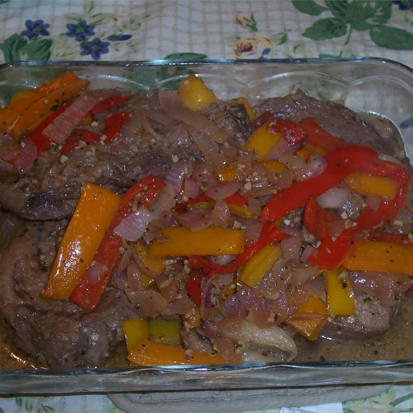 Succulent Ribeye and Peppers